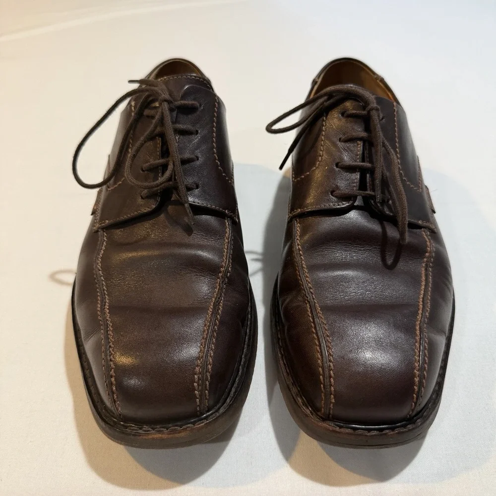 Mephisto Goodyear Welt Leather  Derby Shoes Dark Brown Men's 8.5 US